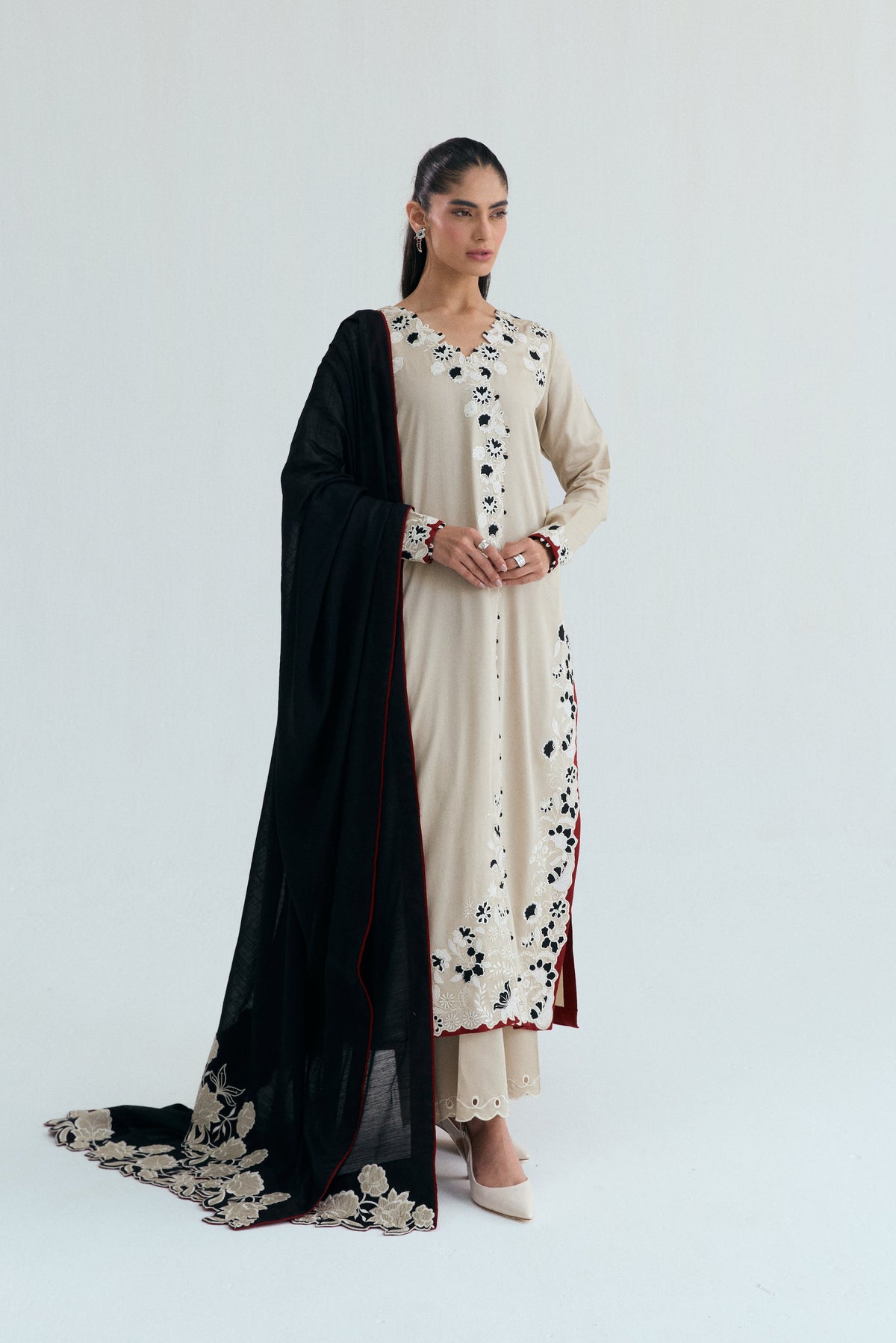 Fawn Colour Pakistani 3 Piece Suit for Women – Designer Salwar Kameez UK