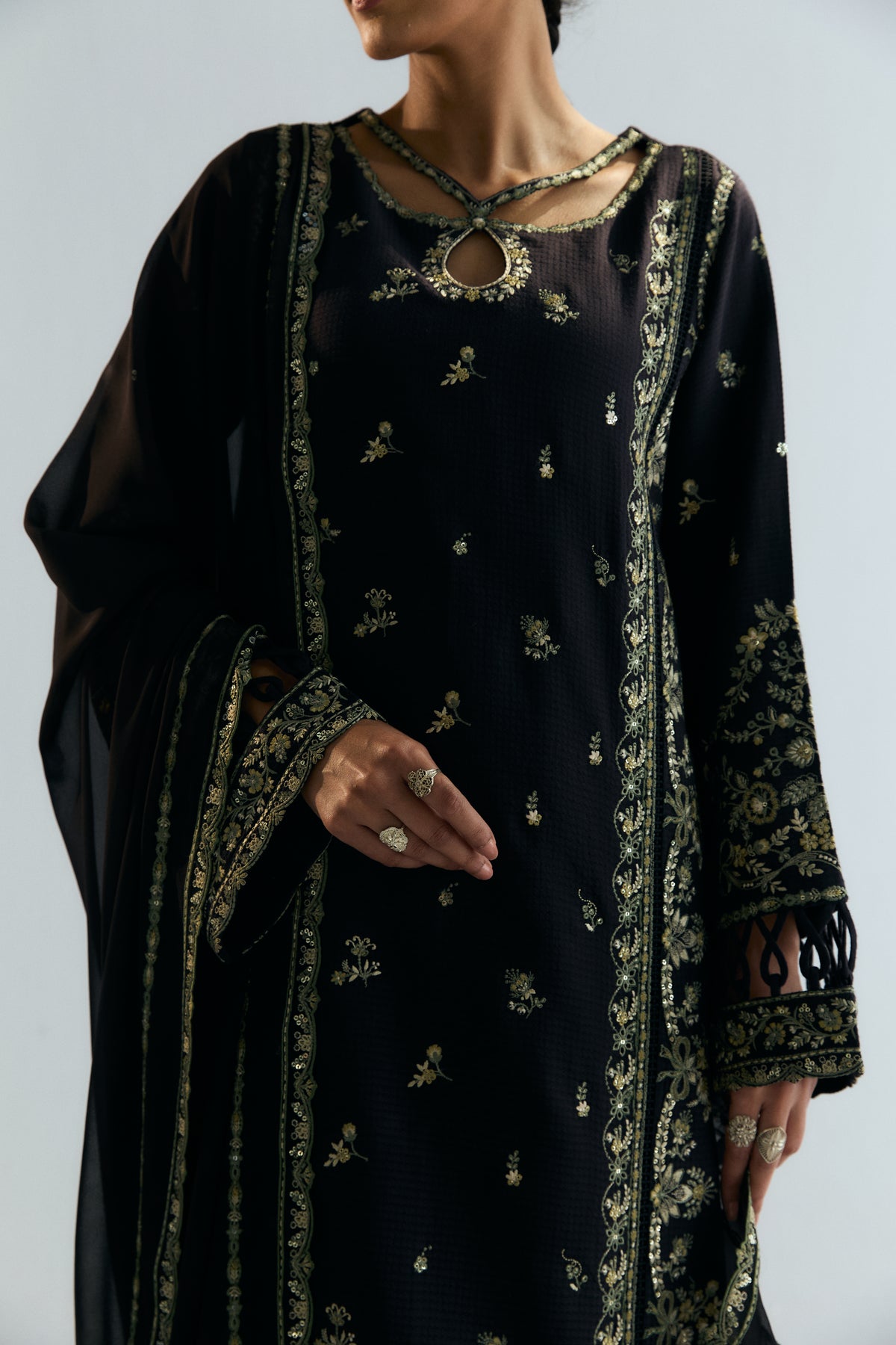 Pakistani designer suit women embroidered formal and festive wear outfit