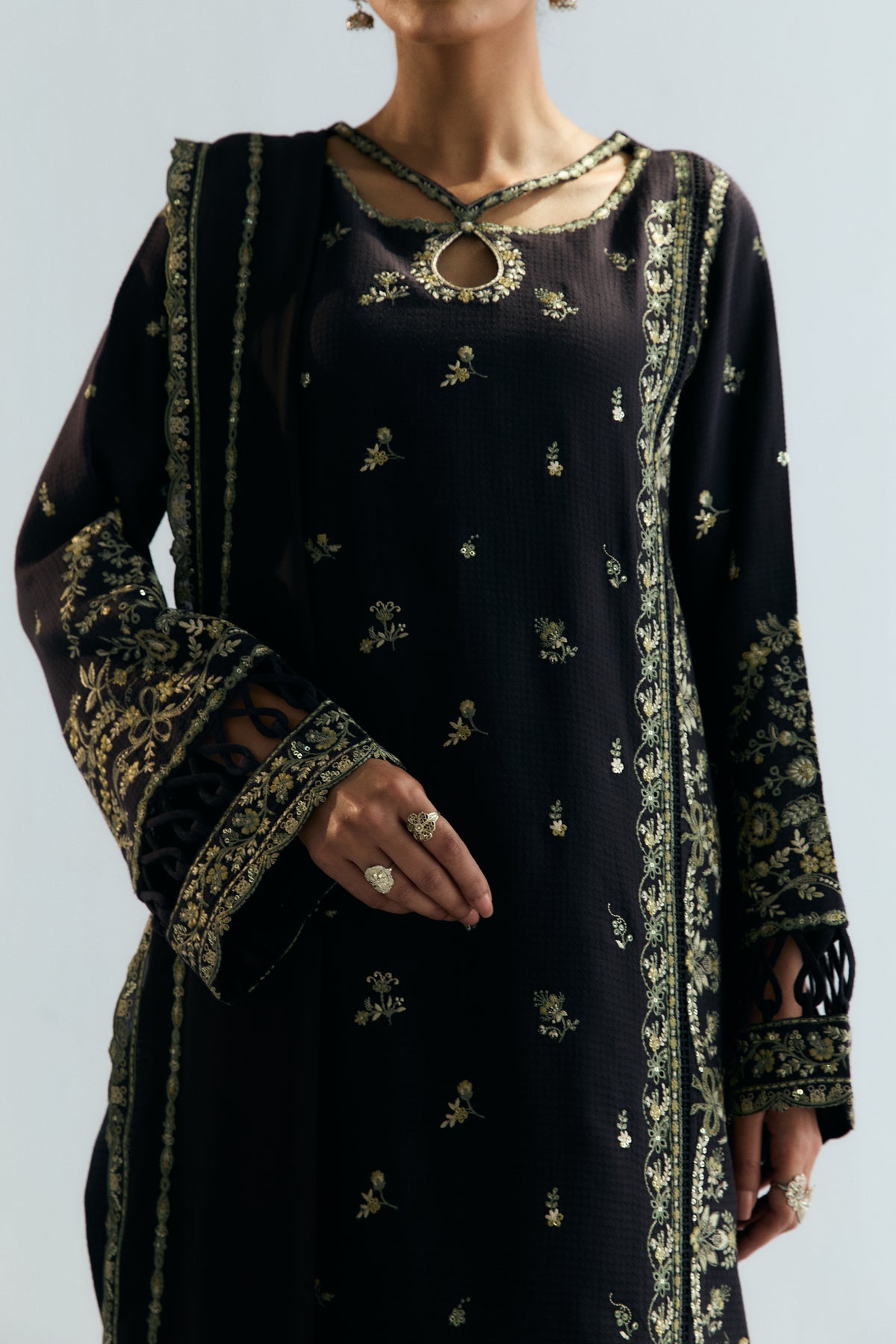 Premium Pakistani three piece embroidered suit women designer wear