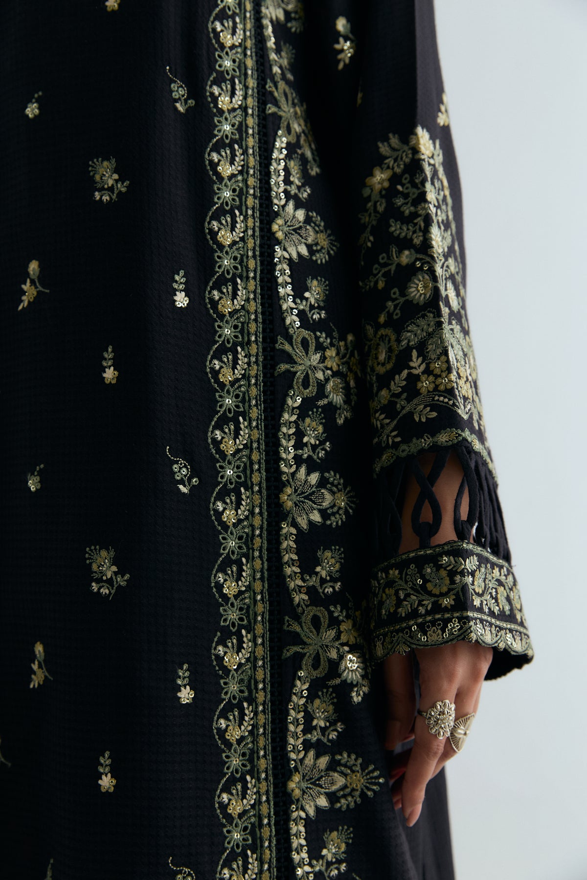 High end Pakistani designer embroidered cotton outfit women formal wear