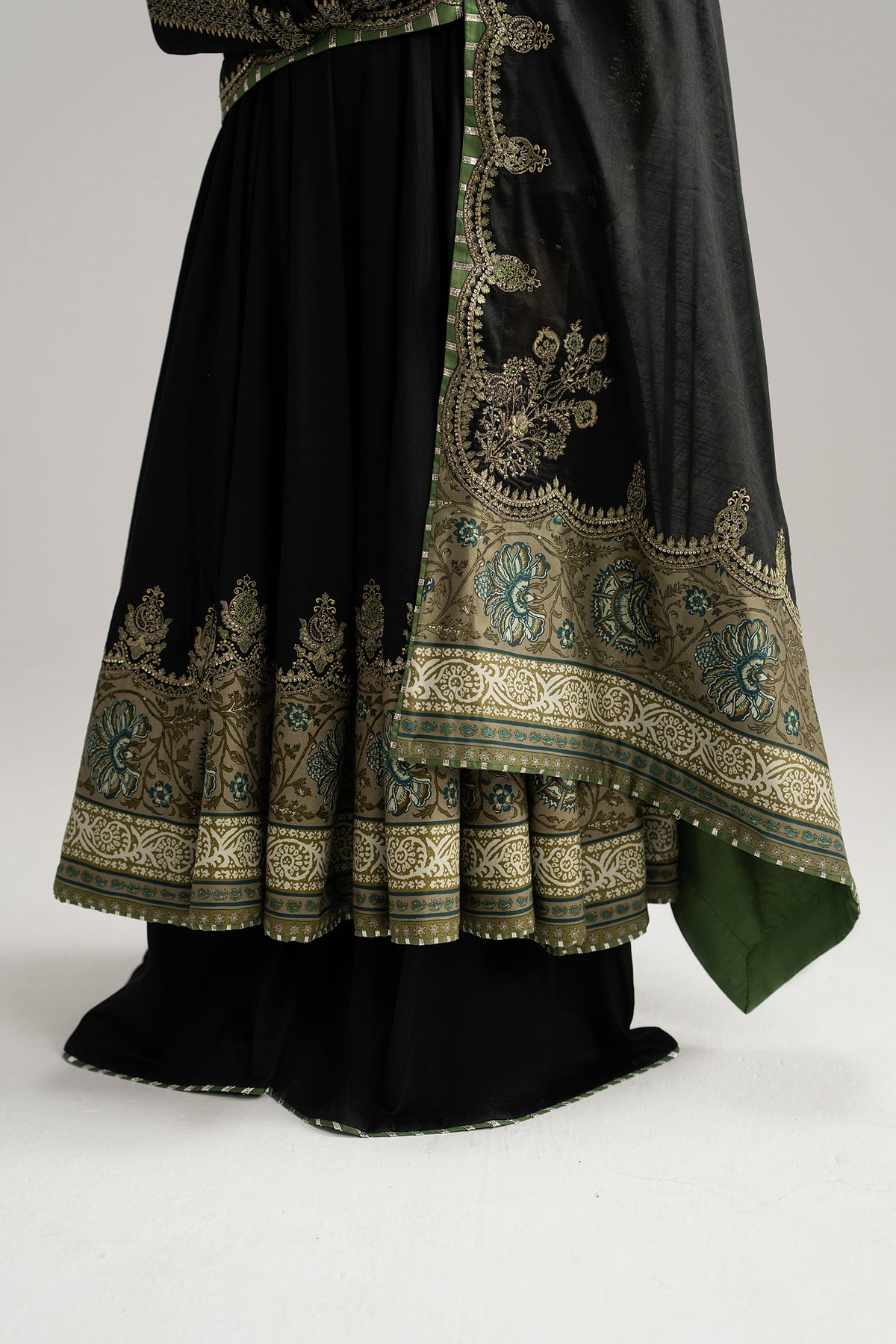 Sunstone Eid look — Pima cotton anarkali with embroidered koti and dupatta | Pakistani pret
