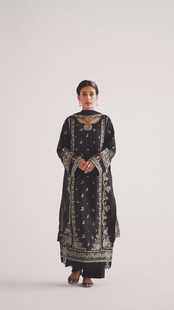 Pakistani luxury embroidered cotton suit women designer three piece formal wear outfit
